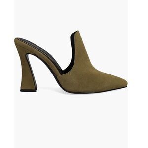 Suede Olive Green Women's Mules